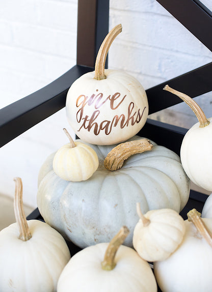 White Hand-Lettered Pumpkin
