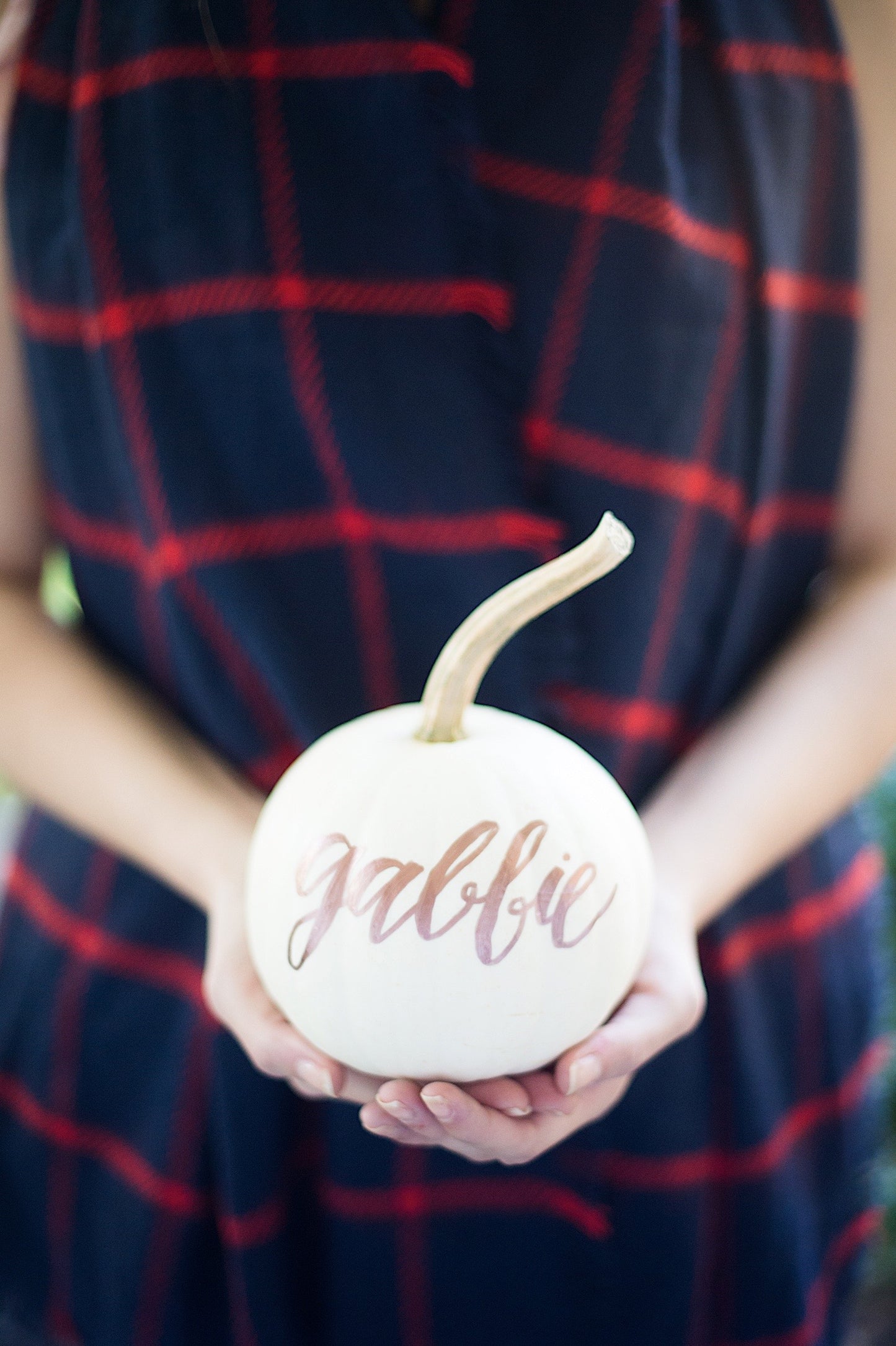 White Hand-Lettered Pumpkin
