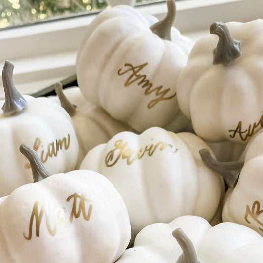 Faux Hand-Lettered Mini Pumpkins